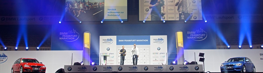 BMW Franfkurt Marathon Zieleinlauf 2012 Frankfurt Festhalle Bühne 2 SANDBURG event
